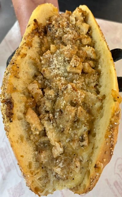 GARLIC PARM CHICKEN CHEESESTEAK